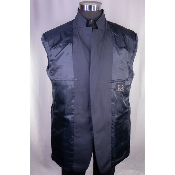 JOS A BANK Mens 44L Solid blue Sport Coat Jacket Blazer Two Button Cotton Blend - Picture 10 of 14